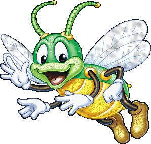 Witająca się brokatowa pszczoła